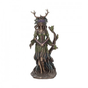 Statueta rasina si bronz Doamna Padurii 25 cm