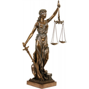 Statueta rasina si bronz Justitia 35 cm