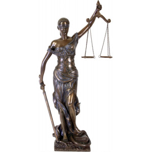Statueta rasina si bronz Justitia 45 cm