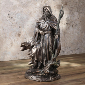 Statueta rasina si bronz magul Merlin - Monte M.Moore 29 cm - Img 5