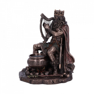 Statueta rasina si bronz, mitologia celtica, zeu Dagda 18.5 cm - Img 2