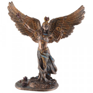 Statueta rasina si bronz, mitologia egipteana, zeita Isis 29 cm