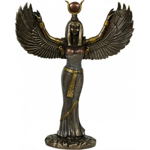 Statueta rasina si bronz, mitologia egipteana, Zeita Isis 31cm