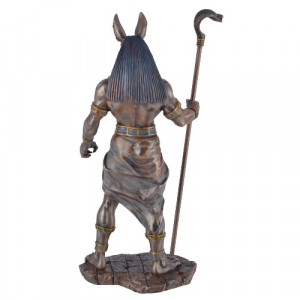 Statueta rasina si bronz, mitologia egipteana, zeu Anubis 28cm - Img 5