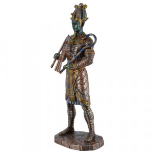 Statueta rasina si bronz, mitologia egipteana, zeul Osiris 27cm - Img 2