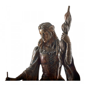 Statueta rasina si bronz, mitologia nordica, zeita Frigga 21cm - Img 6