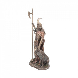 Statueta rasina si bronz, mitologia nordica, zeul Loki 35cm - Img 2