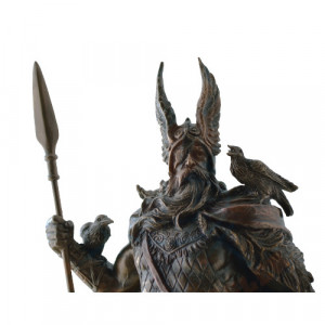 Statueta rasina si bronz, mitologia nordica, zeul Odin - The Allfather 25cm - Img 6