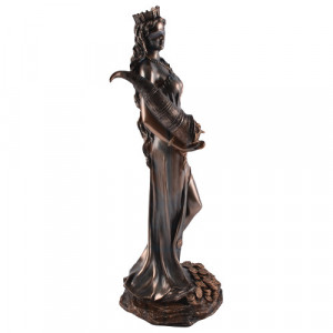Statueta rasina si bronz, mitologia romana, zeita norocului Fortuna 71cm - Img 4