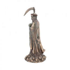 Statueta rasina si bronz Santa Muerte 29 cm - Img 3