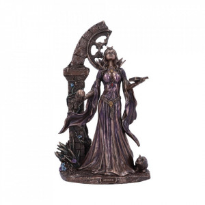 Statueta rasina si bronz, zeita Aradia - Regina vrajitoarelor Wicca 25 cm