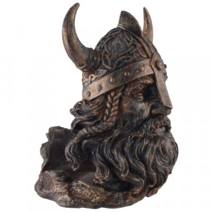 Statueta/Suport sticle de vin/ghiveci Razboinic Viking 21cm - Img 6