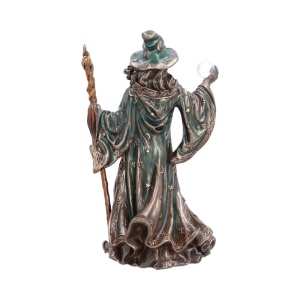Statueta Vrajitor The Sorcerer din Bronz – decor fantasy, 20 cm - Img 3