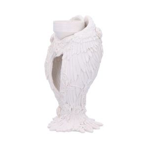 Suport lumanare inger Aripi Florale din rasina pictata manual 17 cm - Img 7