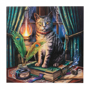 Tablou canvas cu led pisicuta Book of Shadows - Lisa Parker, 30x30cm - Img 1