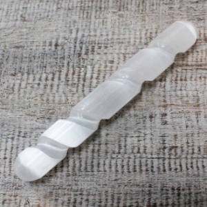 Bagheta spiralata din Selenit, pentru Purificare 16cm - Img 3