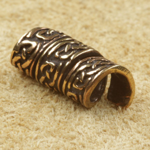 Bijuterie pentru barba/par bronz Noduri 2x0.5 cm - Img 4