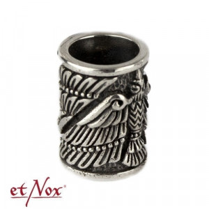 Bijuterie pentru barba/par din argint Vultur diametru 0.7 cm - Img 3