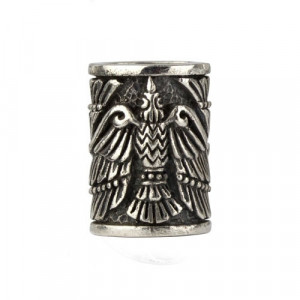 Bijuterie pentru barba/par din argint Vultur diametru 0.7 cm