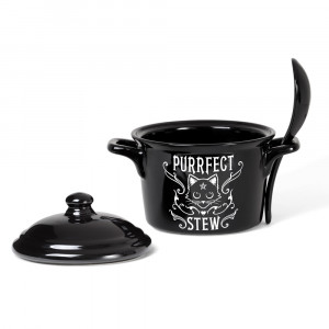 Bol cu capac si lingura Purrfect Stew 14 cm - Img 2