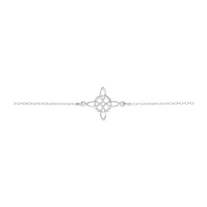 Bratara argint Nodul Vrajitoarelor, talisman pentru protectie, 17+3cm lungime