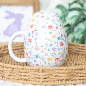 Cana ceramica cu capac Spring Floral, capacitate 500 ml - Img 6
