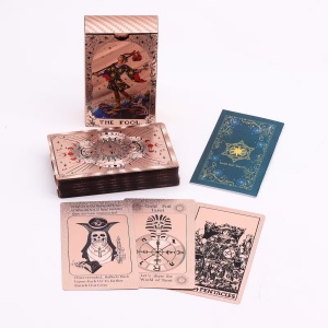 Carti de Tarot Faze Lunare cu brosura, 78 carti cu folie rose gold