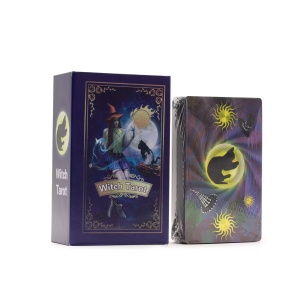 Carti de Tarot Witch Tarot cu ghid, 78 carti cu folie mov - vrajitoare si magie