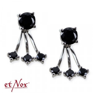 Cercei argint cu zirconii Cirese negre 0.5cm