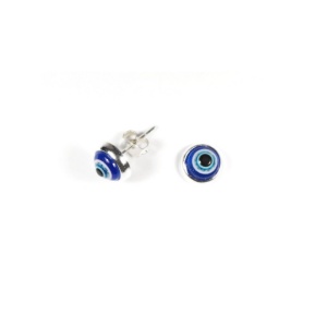 Cercei tip studs din argint Ochiul Protector (Evil Eye) 8mm