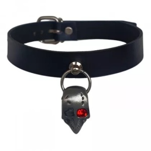 Choker de piele naturala Craniu 1.9cm