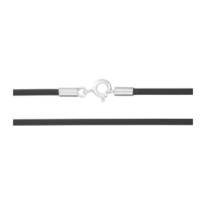 Choker din cauciuc cu inchizatoare din argint, 60cm