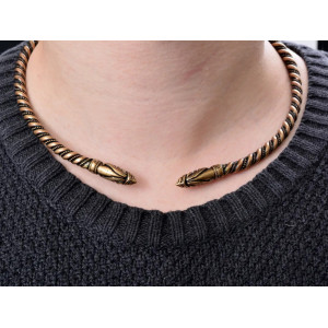 Choker viking din bronz Capete de Corbi - Img 2