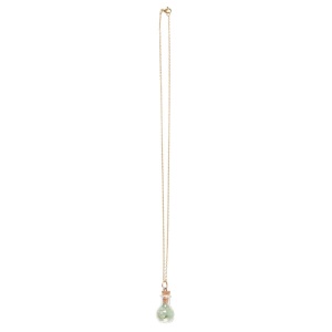 Colier cu lantisor auriu in forma de sticluta cu pietre de aventurin, Green Witch - Img 4