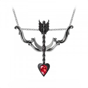 Colier gotic cu lantisor si cristal rosu Alchemy England - Desire Moi