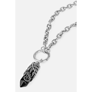 Colier la baza gatului Dark Forest Crystal Fern cu cristal negru placat cu argint 925 - Img 2