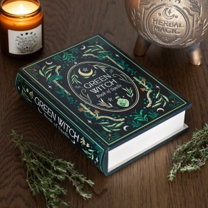 Cutie bijuterii in forma de carte Green Witch