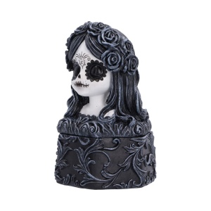 Cutie pentru bijuterii Flor de Muerte– decor gotic fantasy ( 12.4 cm ) - Img 4
