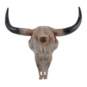 Decoratiune pentru perete Craniu de bivol cu motive amerindiene 31cm - Img 2