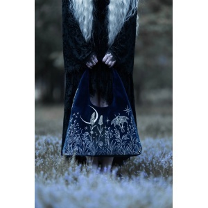 Geanta gotica dark celestial Stargazer din catifea - Restyle - Img 6