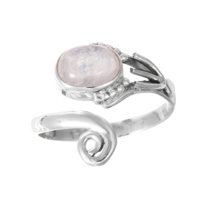 Inel ajustabil din argint cu Piatra Lunii – intuitie si echilibru, 6 x 8 mm