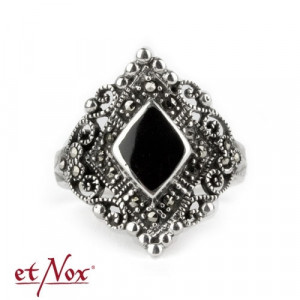 Inel argint cu onix Marcasit Negru 2.1cm - Img 2