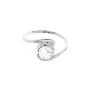 Inel din argint 925 Piatra Lunii rotunda minimalist – simbol al intuitiei si echilibrului emotional 1.1 cm