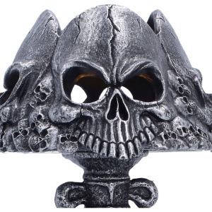 Lampa LED Craniu cu Oase – Last Light, decor gotic fantasy iluminat, 22.6 cm - Img 5