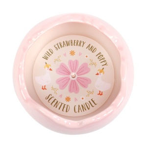Lumanare in forma de ou cu parfum de capsuni salbatice si mac - Daisy & Duck - Img 4