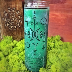 Lumanare ritualica verde 7 Days - Roads to Prosperity - abundenta, succes si bunastare