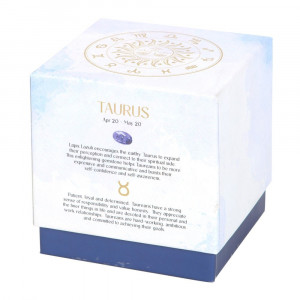Lumanare zodiacala cu bucatele Lapis lazuli - Taur (aroma ambra si vanilie) - Img 4