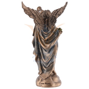 Mini statueta Arhanghelul Gabriel, vestitorul divin, finisaj bronz, 10 cm - Img 6