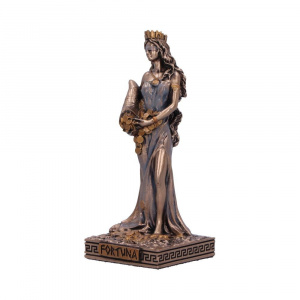 Mini statueta mitologica zeita norocului Fortuna cu Cornul Abundentei 9 cm - Img 2