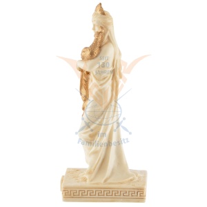Mini statueta rasina cu finisaj alb marmura, mitologia greaca, Hera, regina zeilor - Img 3